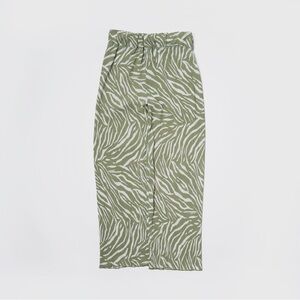Green Zebra Print Women's Pants